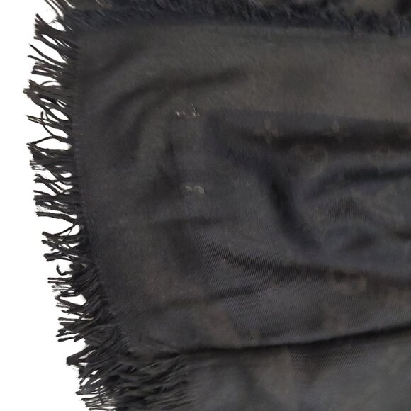 LOUIS VUITTON LV Luxury Vintage Black Monogram Scarf Shawl Wrap - Picture 9 of 11